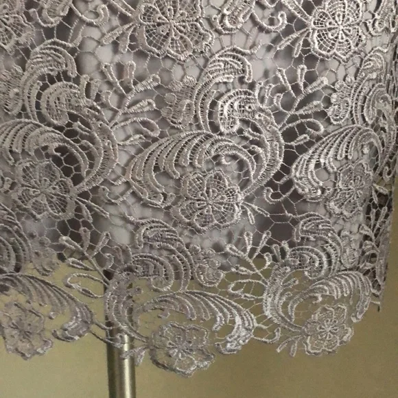 Ralph Lauren Evening Gray Lace Overlay Sheath Dress 6 - Picture 4 of 12